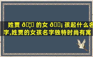 姓贾 🦄 的女 🐡 孩起什么名字,姓贾的女孩名字独特时尚有寓意